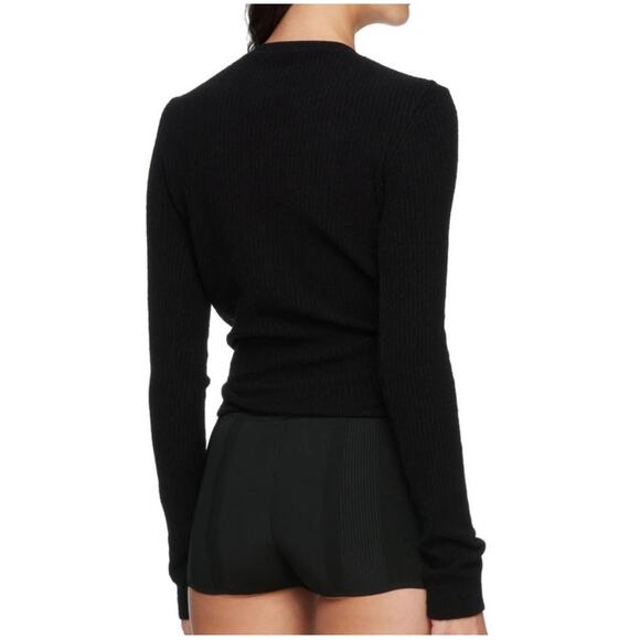 Jacquemos Le Gilet Noue Black Twist Front Crop Cardigan Sweater Womens Size 8 - Picture 4 of 10